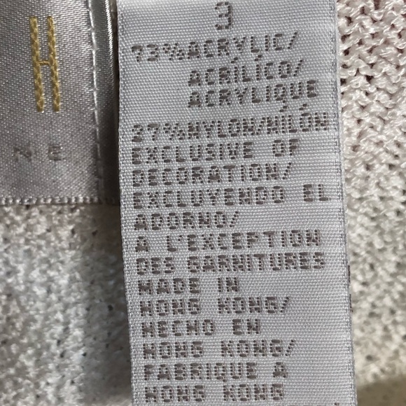 Cream and Gold Star Accent Acrylic Sweater - Picture 7 of 8